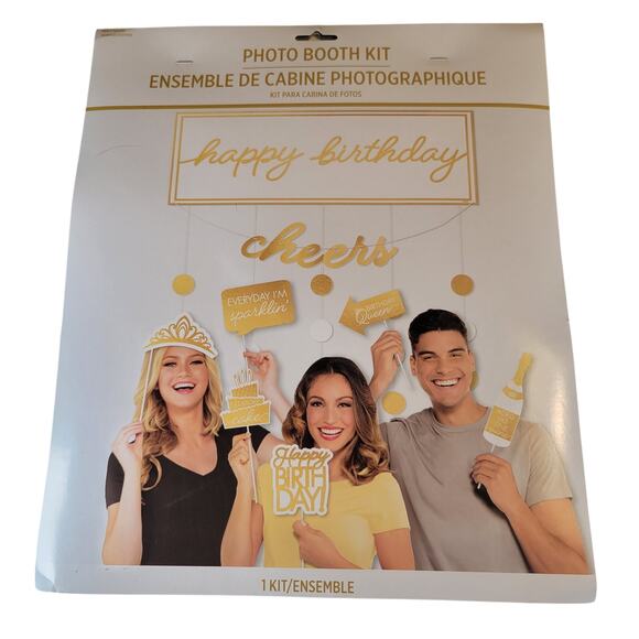 Gold & White 40th Birthday Party Kit - Photo Booth, Decor, Sash & Confetti - Picture 2 of 16